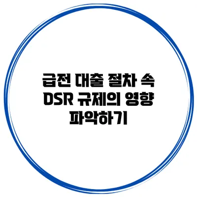 급전 대출 절차 속 DSR 규제의 영향 파악하기