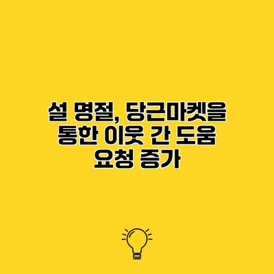 설 명절, 당근마켓을 통한 이웃 간 도움 요청 증가