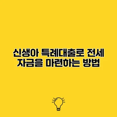 신생아 특례대출로 전세 자금을 마련하는 방법