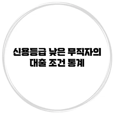 신용등급 낮은 무직자의 대출 조건 통계