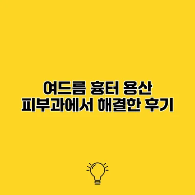 여드름 흉터? 용산 피부과에서 해결한 후기