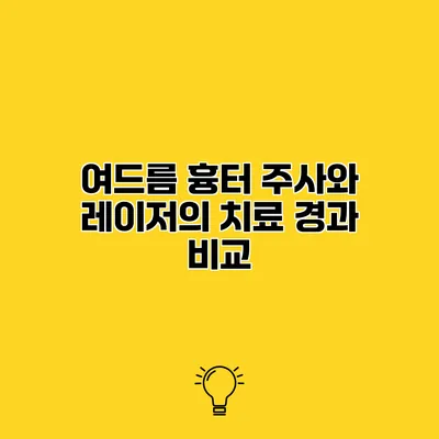 여드름 흉터 주사와 레이저의 치료 경과 비교