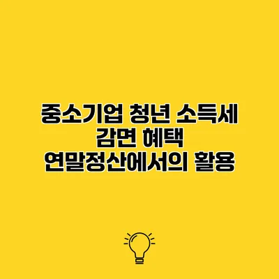 중소기업 청년 소득세 감면 혜택 연말정산에서의 활용