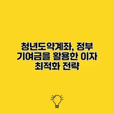 청년도약계좌, 정부 기여금을 활용한 이자 최적화 전략