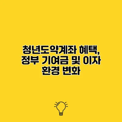 청년도약계좌 혜택, 정부 기여금 및 이자 환경 변화