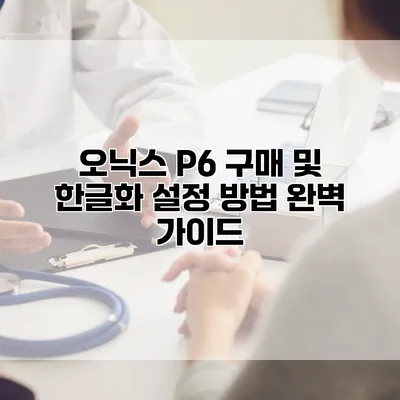오닉스 P6 구매 및 한글화 설정 방법 완벽 가이드