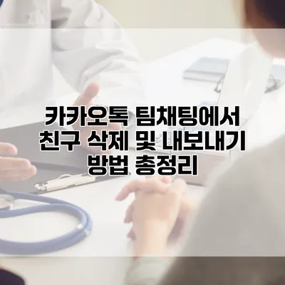 카카오톡 팀채팅에서 친구 삭제 및 내보내기 방법 총정리